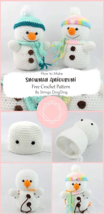 Snowman Amigurumi - Free Crochet Pattern By Stringy DingDing