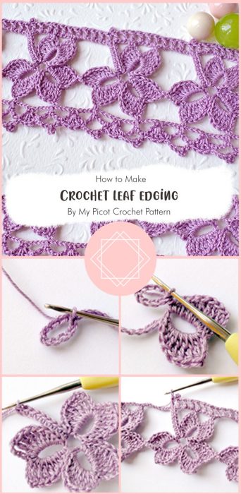 Crochet leaf edging By My Picot Crochet Pattern