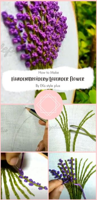 Handembroidery/Lavender Flower By EKs style plus