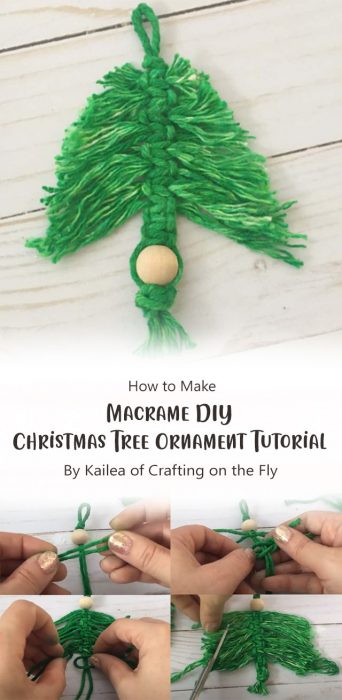 Macrame DIY Christmas Tree Ornament Tutorial By Kailea of Crafting on the Fly