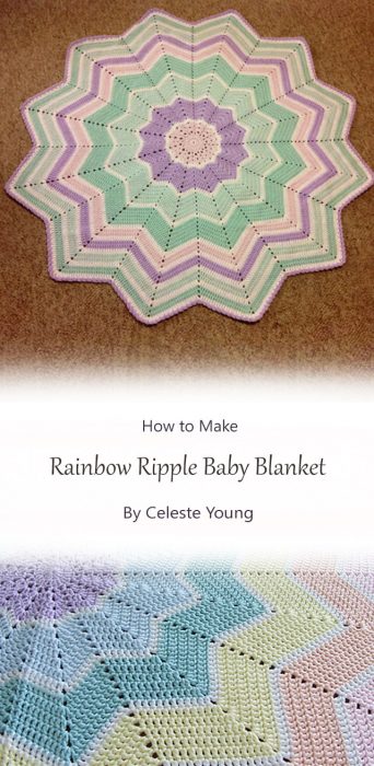 Rainbow Ripple Baby Blanket By Celeste Young