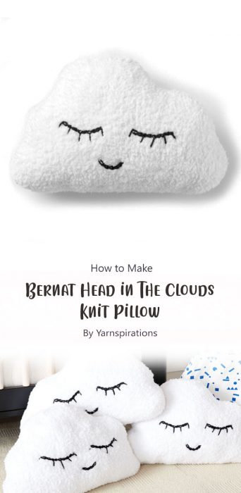 Bernat Head in The Clouds Knit Pillow By Yarnspirations