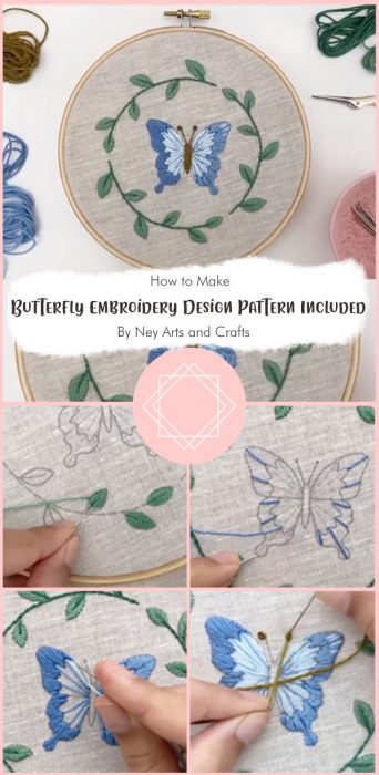 Butterfly Embroidery Design - Pattern Included By Ney Arts and Crafts