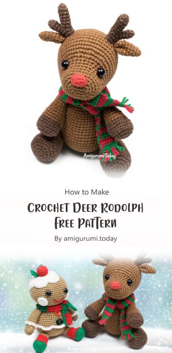 Crochet Deer Rodolph Free Pattern By amigurumi.today