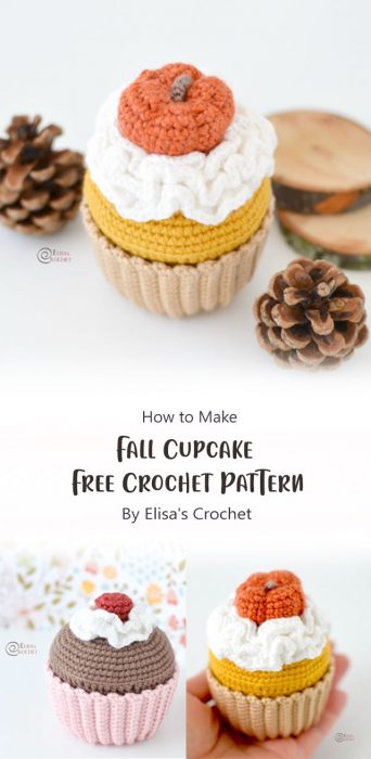 Fall Cupcake Free Crochet Pattern By Elisa's Crochet