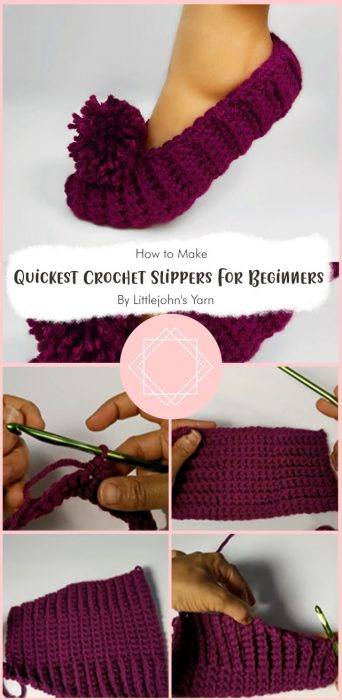 Quickest Crochet Slippers For Beginners By Littlejohn's Yarn