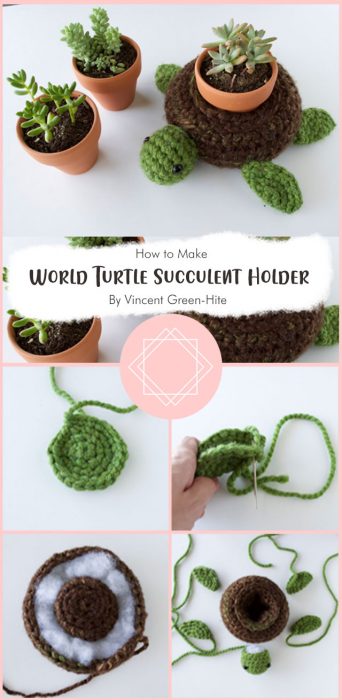 World Turtle Succulent Holder By Vincent Green-Hite