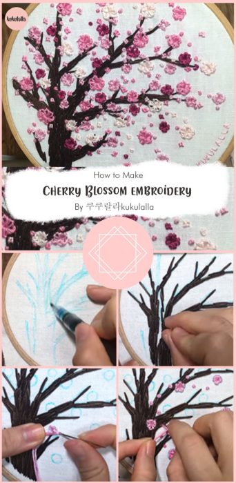 Cherry Blossom embroidery By 쿠쿠랄라kukulalla