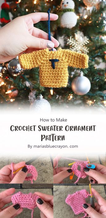 Crochet Sweater Ornament Pattern By mariasbluecrayon. com