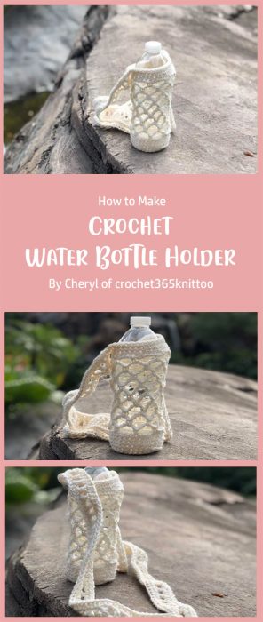 Crochet Water Bottle Holder By Cheryl of crochet365knittoo