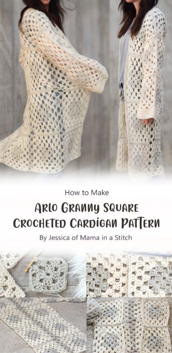 Arlo Granny Square Crocheted Cardigan Pattern By Jessica of Mama in a Stitch