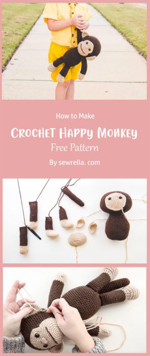 Crochet Happy Monkey By sewrella. com