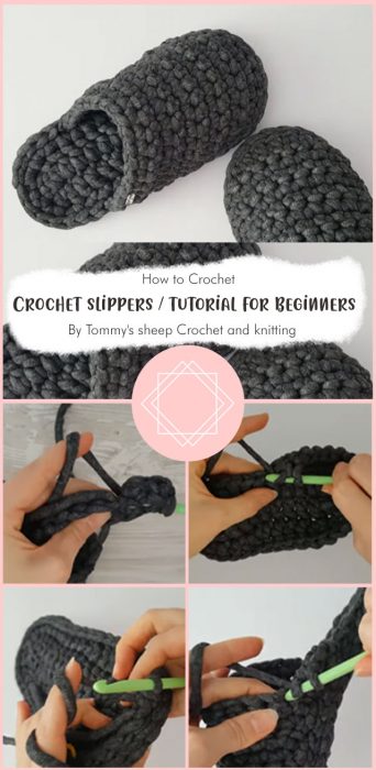 Crochet slippers / tutorial for beginners / women´s size By Tommy's sheep Crochet and knitting