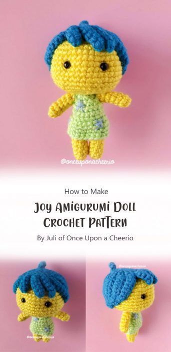 Joy Amigurumi Doll Crochet Pattern By Juli of Once Upon a Cheerio