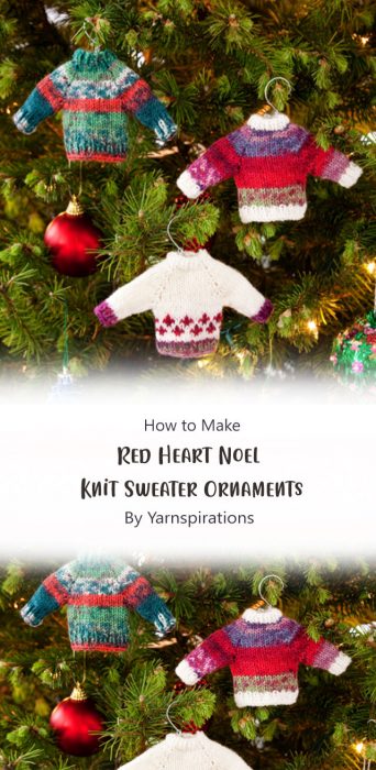Red Heart Noel Knit Sweater Ornaments By Yarnspirations