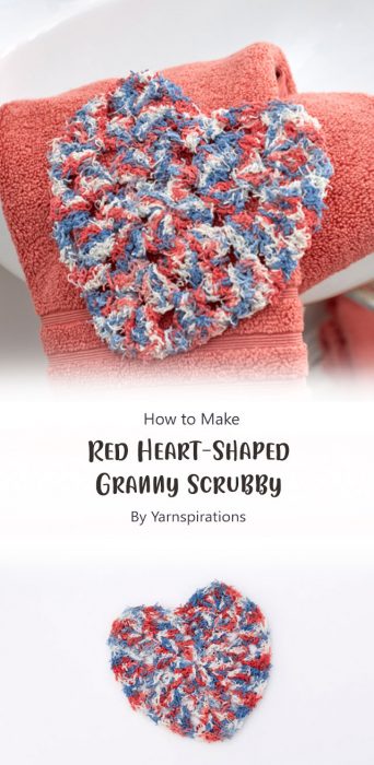 Red Heart-Shaped Granny Scrubby By Yarnspirations