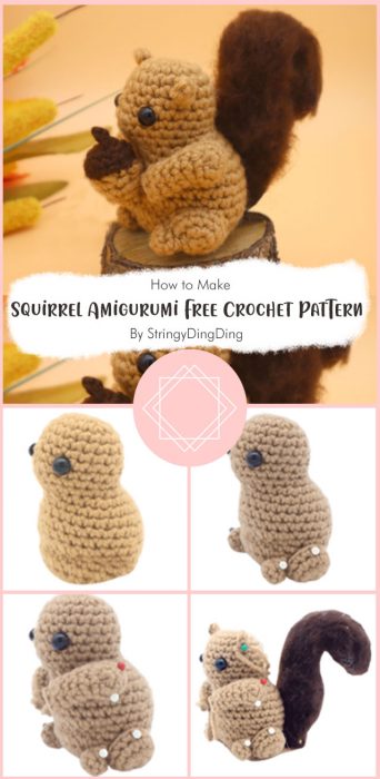 Squirrel Amigurumi - Free Crochet Pattern By StringyDingDing