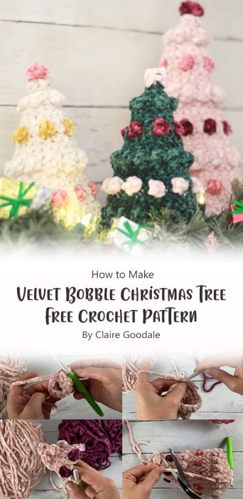 Velvet Bobble Christmas Tree Free Crochet Pattern By Claire Goodale