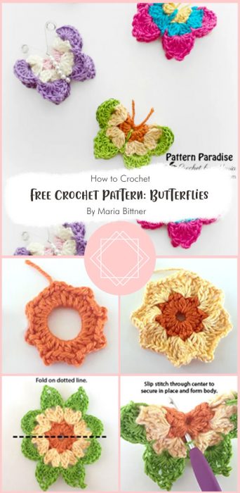 Free Crochet Pattern: Butterflies By Maria Bittner