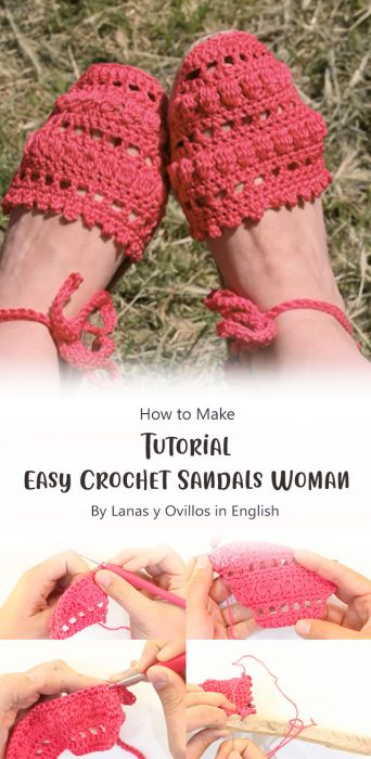 Tutorial Easy Crochet Sandals Woman By Lanas y Ovillos in English