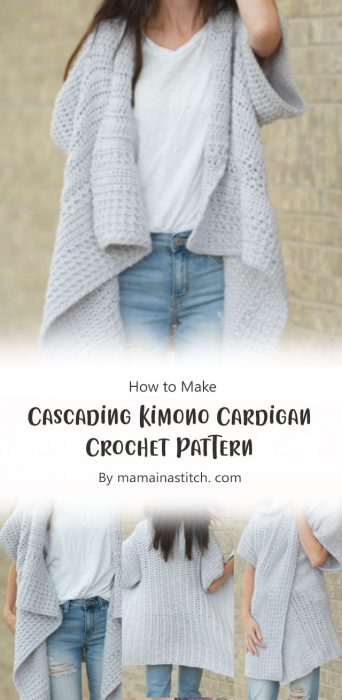 Cascading Kimono Cardigan Crochet Pattern By mamainastitch. com