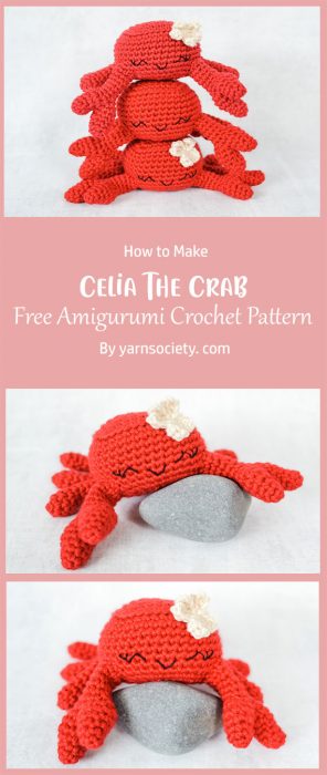 Celia The Crab Free Amigurumi Crochet Pattern By yarnsociety. com