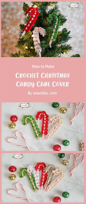 Crochet Christmas Candy Cane Cover By sewrella. com