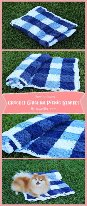 Crochet Gingham Picnic Blanket By sewrella. com