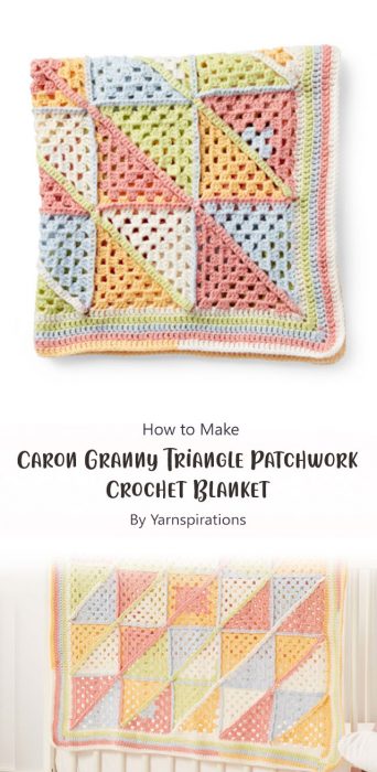 Caron Granny Triangle Patchwork Crochet Blanket By Yarnspirations