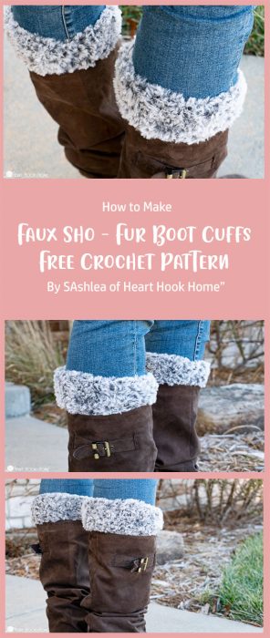 “Faux Sho” Fur Boot Cuffs – Free Crochet Pattern By SAshlea of Heart Hook Home