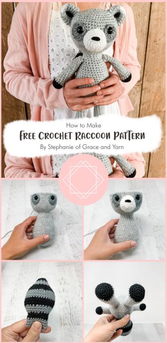 Free Crochet Raccoon Pattern By Stephanie of Grace and Yarn