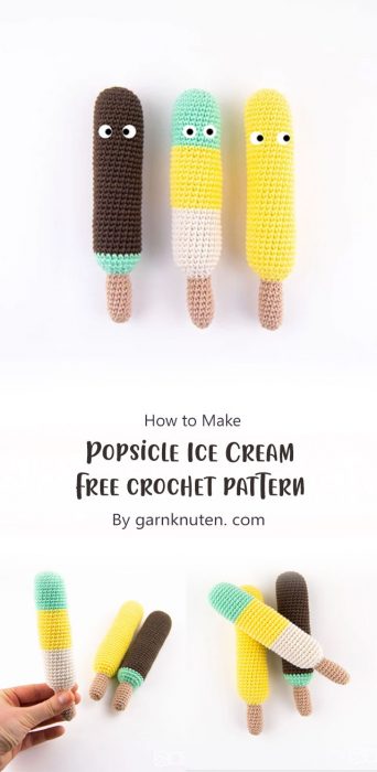 Popsicle Ice Cream - Free crochet pattern By garnknuten. com