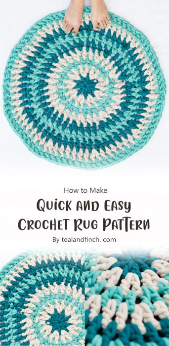 Quick and Easy Crochet Rug Pattern By tealandfinch. com