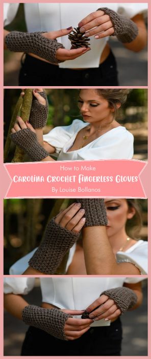 Carolina Crochet Fingerless Gloves Pattern By Louise Bollanos