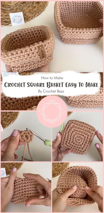Crochet Square Basket Easy to Make By Crochet Beja