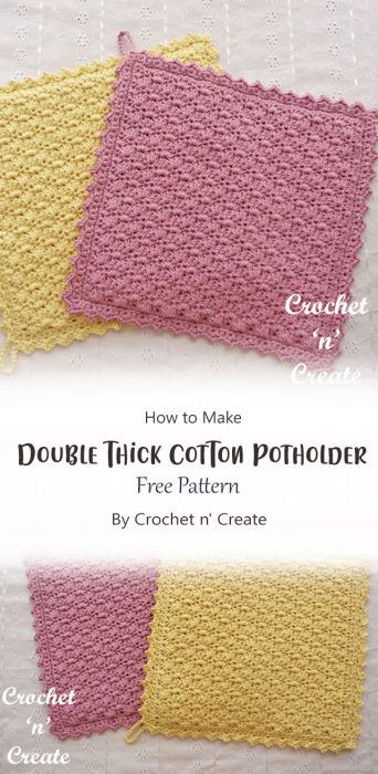 Double Thick Cotton Potholder By Crochet n' Create
