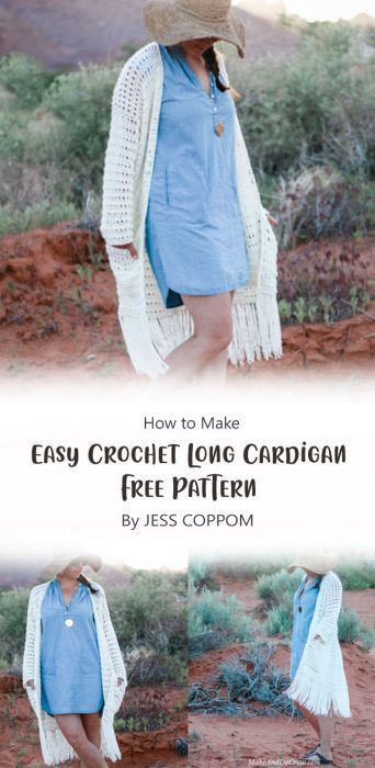Easy Crochet Long Cardigan – Free Pattern By JESS COPPOM