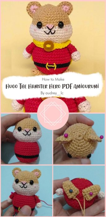 Hugo The Hamster Hero PDF Amigurumi Crochet Pattern By audrey__lc