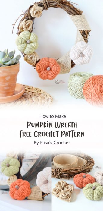 Pumpkin Wreath Free Crochet Pattern By Elisa's Crochet