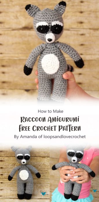 Raccoon Amigurumi - Free Crochet Pattern By Amanda of loopsandlovecrochet