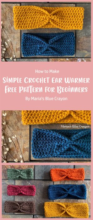 Simple Crochet Ear Warmer Free Pattern for Beginners By Maria’s Blue Crayon