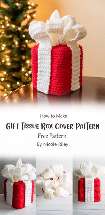 Free Crochet Gift Tissue Box Cover Pattern By Nicole Riley