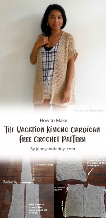 The Vacation Kimono Cardigan Free Crochet Pattern By jennyandteddy. com