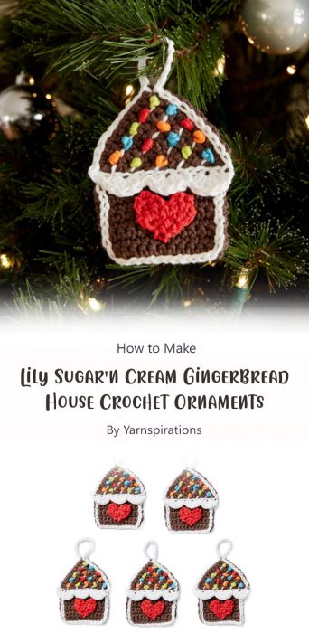 Lily Sugar'n Cream Gingerbread House Crochet Ornaments By Yarnspirations
