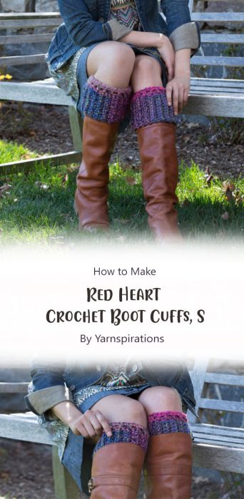 Red Heart Crochet Boot Cuffs, S By Yarnspirations