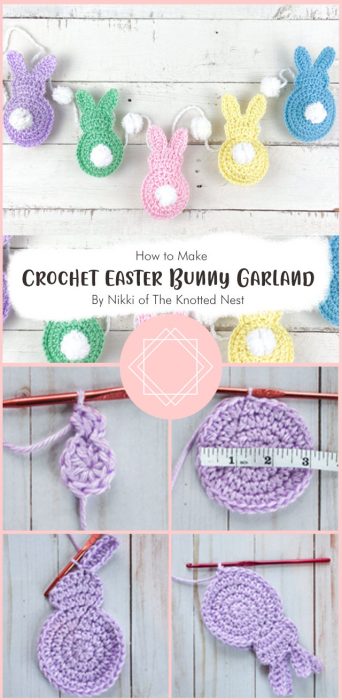 Crochet Easter Bunny Garland Free Pattern By Nikki of The Knotted Nest