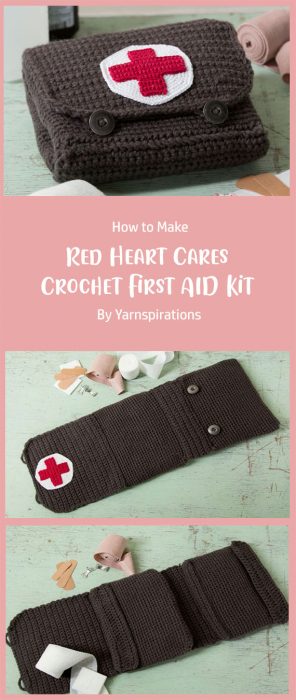 Red Heart Cares Crochet First AID Kit By Yarnspirations