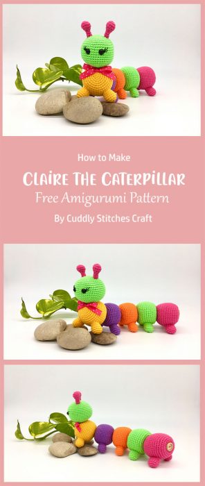 Claire the Caterpillar By Cuddly Stitches Craft