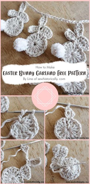 Crochet Easter Bunny Garland – Free Pattern By Lina of sewhistorically. com