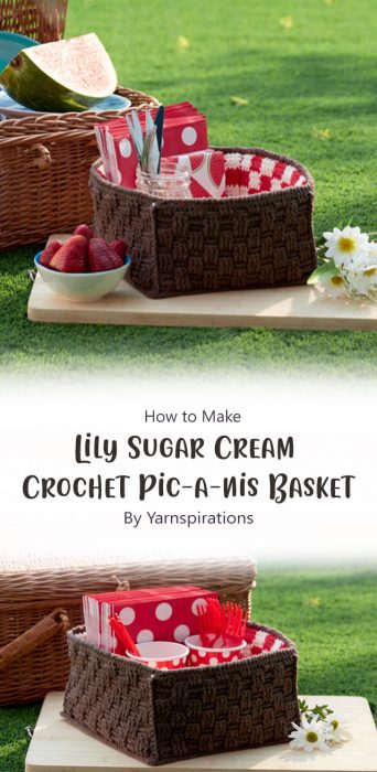 Lily Sugar Cream Crochet Pic-a-nis Basket By Yarnspirations